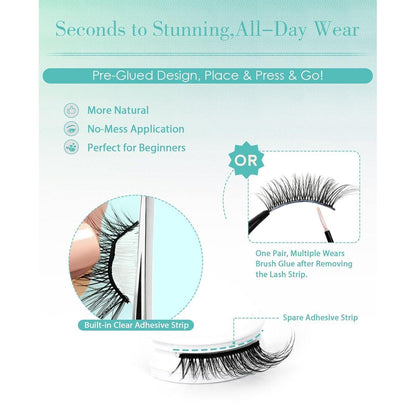 Selbstklebende Wimpern ohne Kleber – 3/4 Lashes für Anfänger