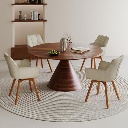 6er Set Drehstühle Samt Beige – Esszimmerstuhl mit Armlehnen