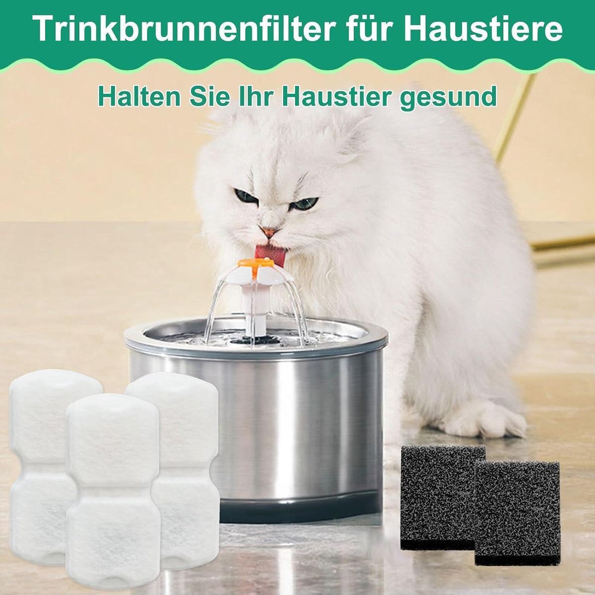 Katzenbrunnen Filter 32er Pack – Ersatzfilter für sauberes Wasser