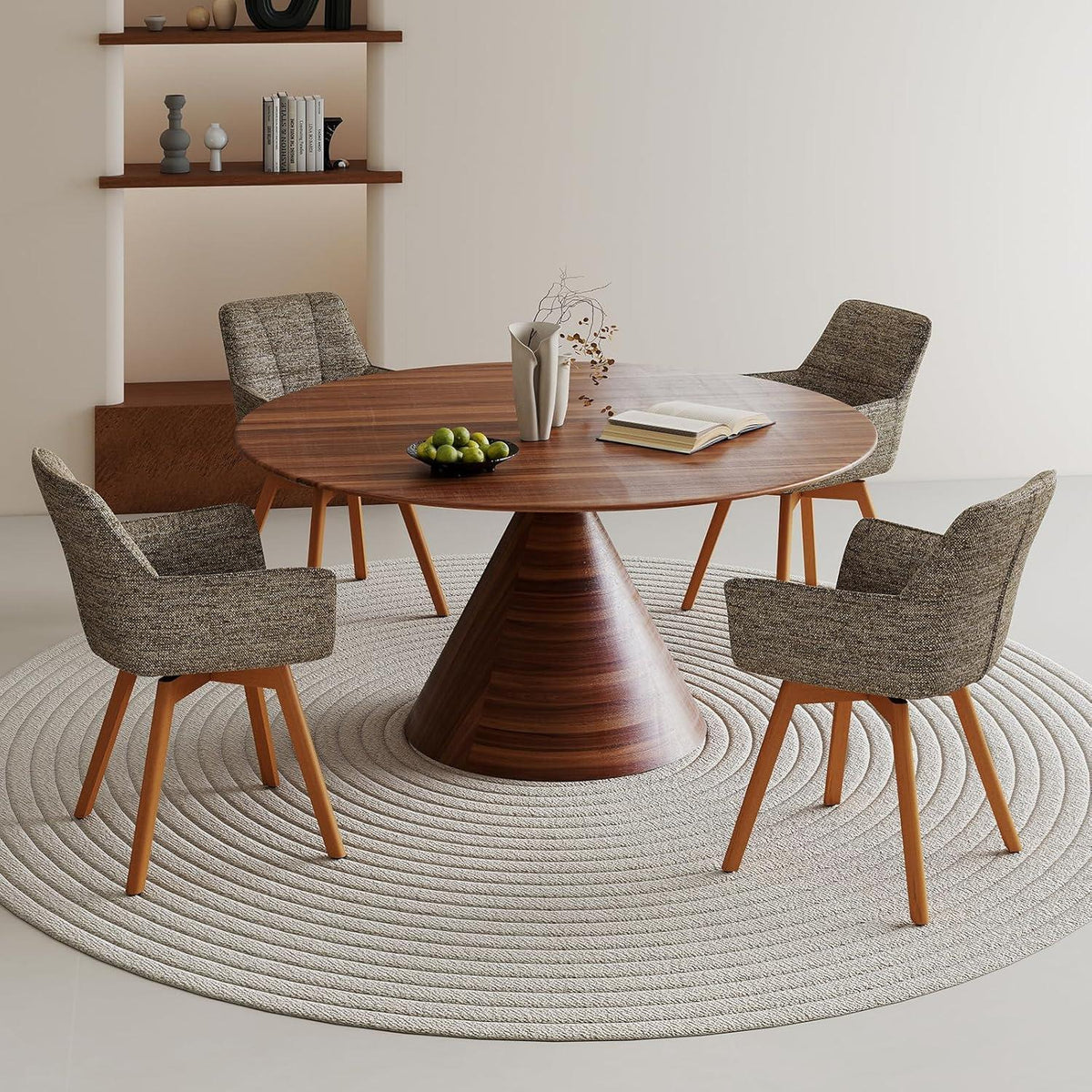 2er Set Drehstühle Samt, Braun – Esszimmer & Wohnzimmer