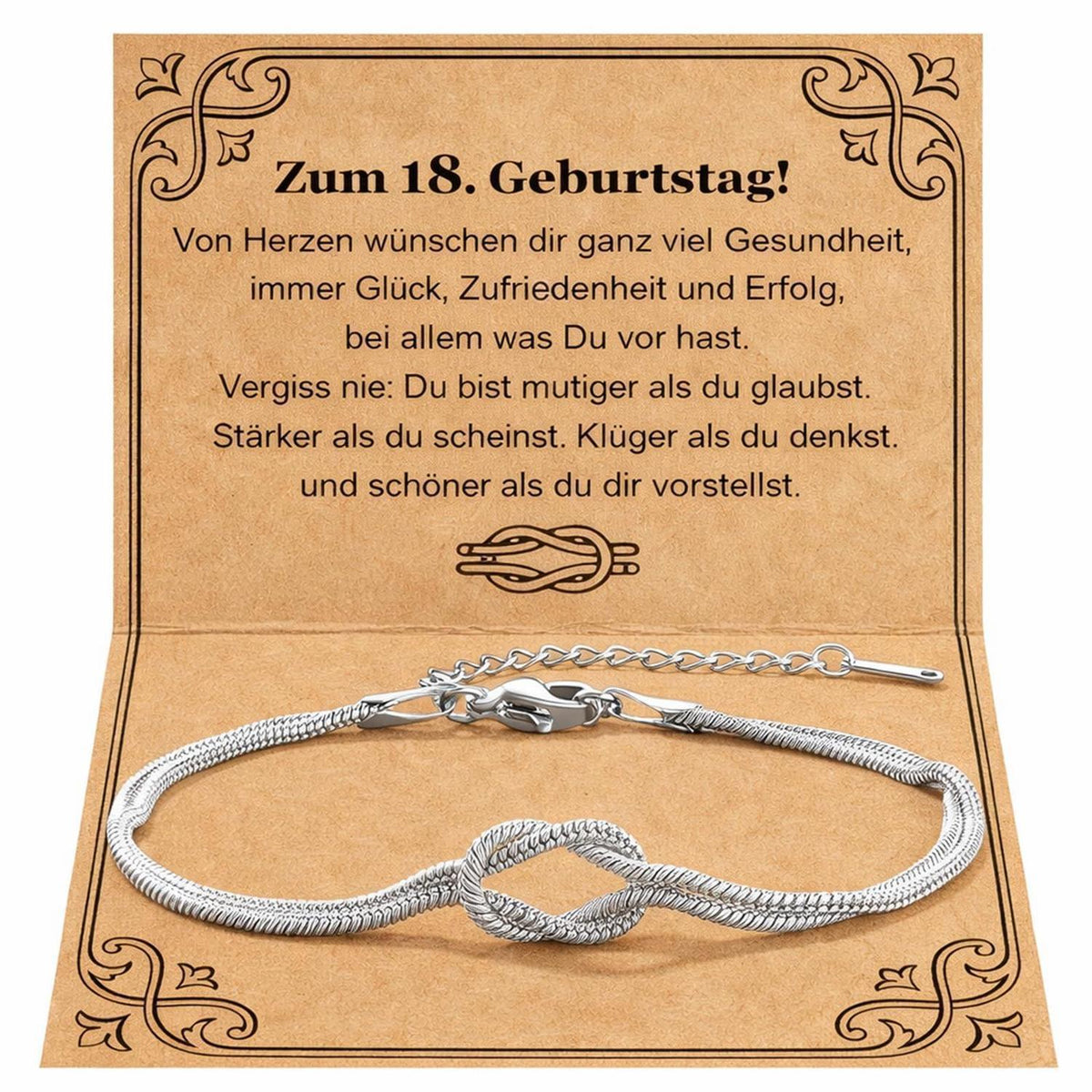 Armband 18. Geburtstag Mädchen Geschenkset mit Karte