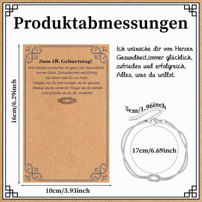 Armband 18. Geburtstag Mädchen Geschenkset mit Karte
