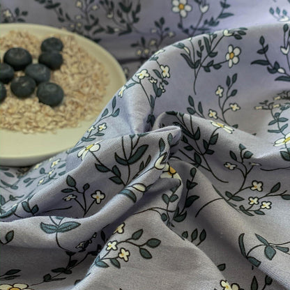 Blumen Bettwäsche Set Grau 200x220 cm Baumwolle 3-teilig