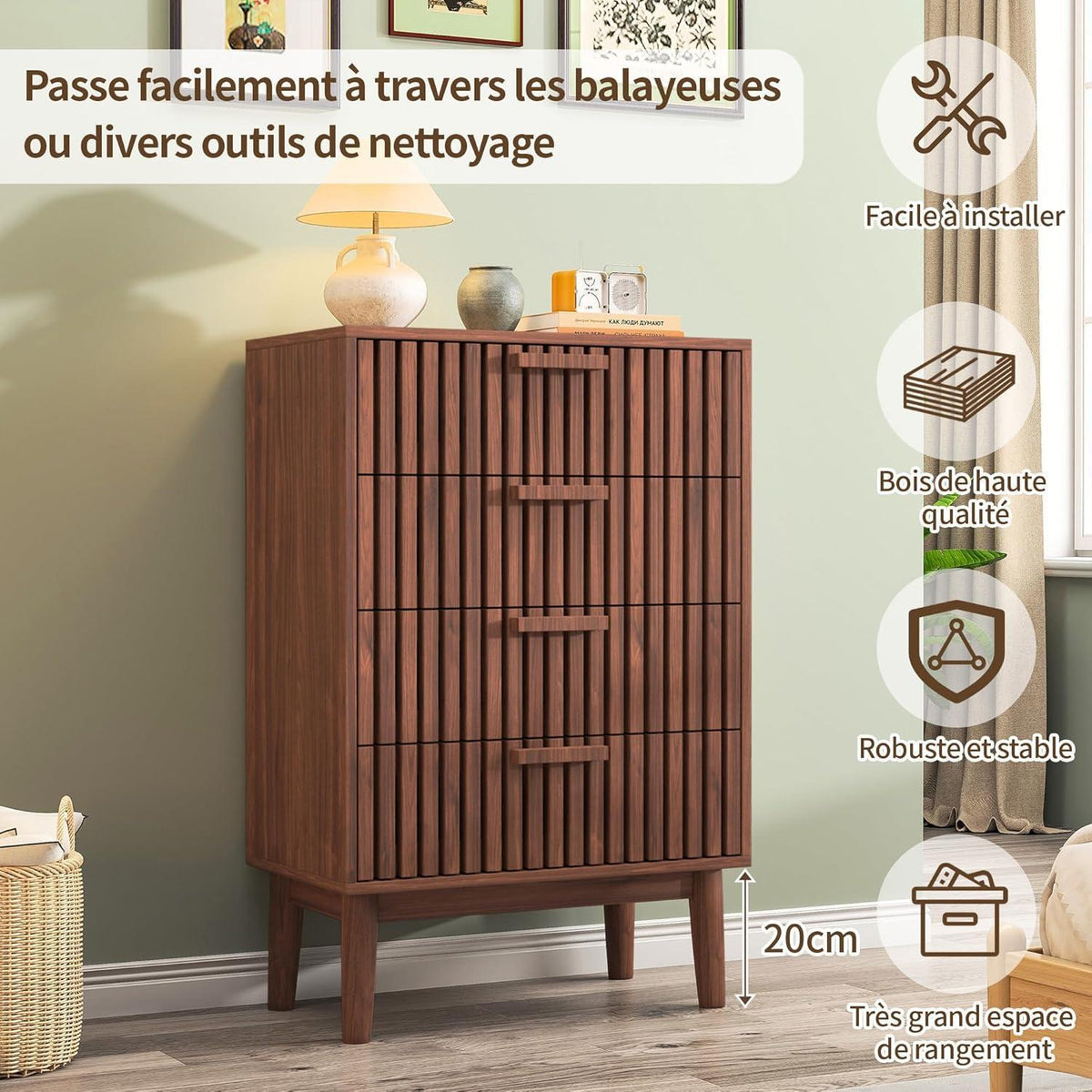 Kommode 4 Schubladen Holz – Stauraumwunder für Schlafzimmer