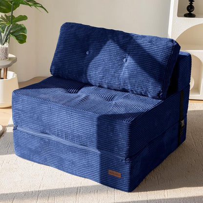Klappsofa mit Schlaffunktion – Blau, 160x80x40cm