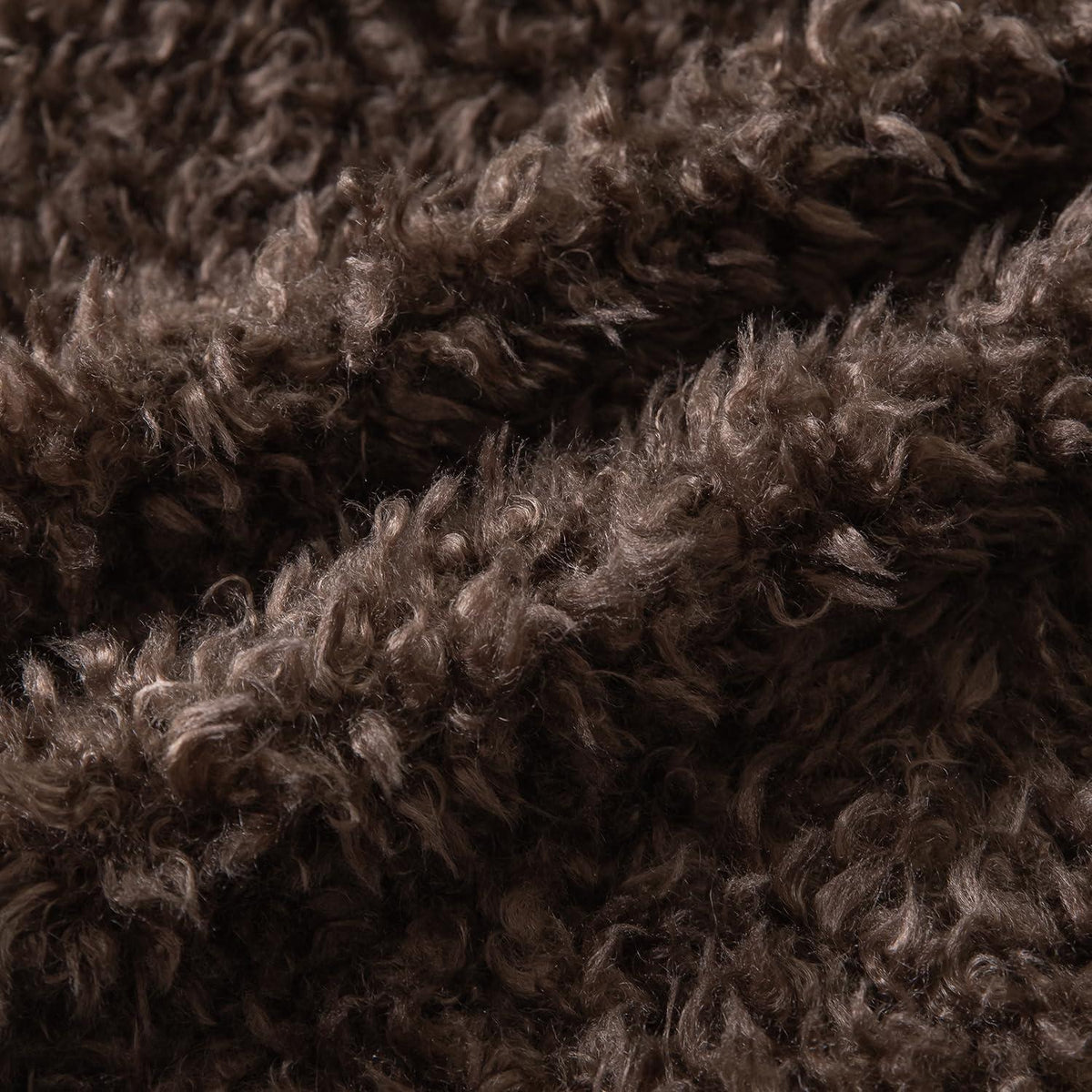 2x Kissenbezug 55x55 cm Schokoladenbraun Faux Pelz Bouclé