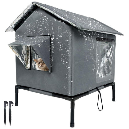 Wetterfestes Katzenhaus mit Isolierung & Matte