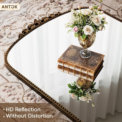 Vintage Standspiegel 205x105cm Bronze – HD Glas Bogen Spiegel