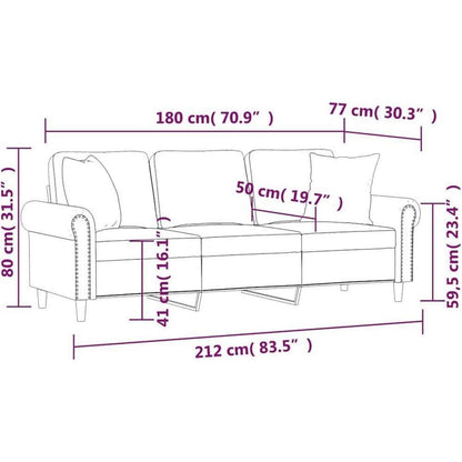 3-Sitzer Sofa Dunkelgrün Samt – Modernes Wohnzimmer Sofa 180cm