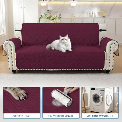 Sofaüberwurf 1-Sitzer Burgunderrot (60cm) – Rutschfest & Praktisch