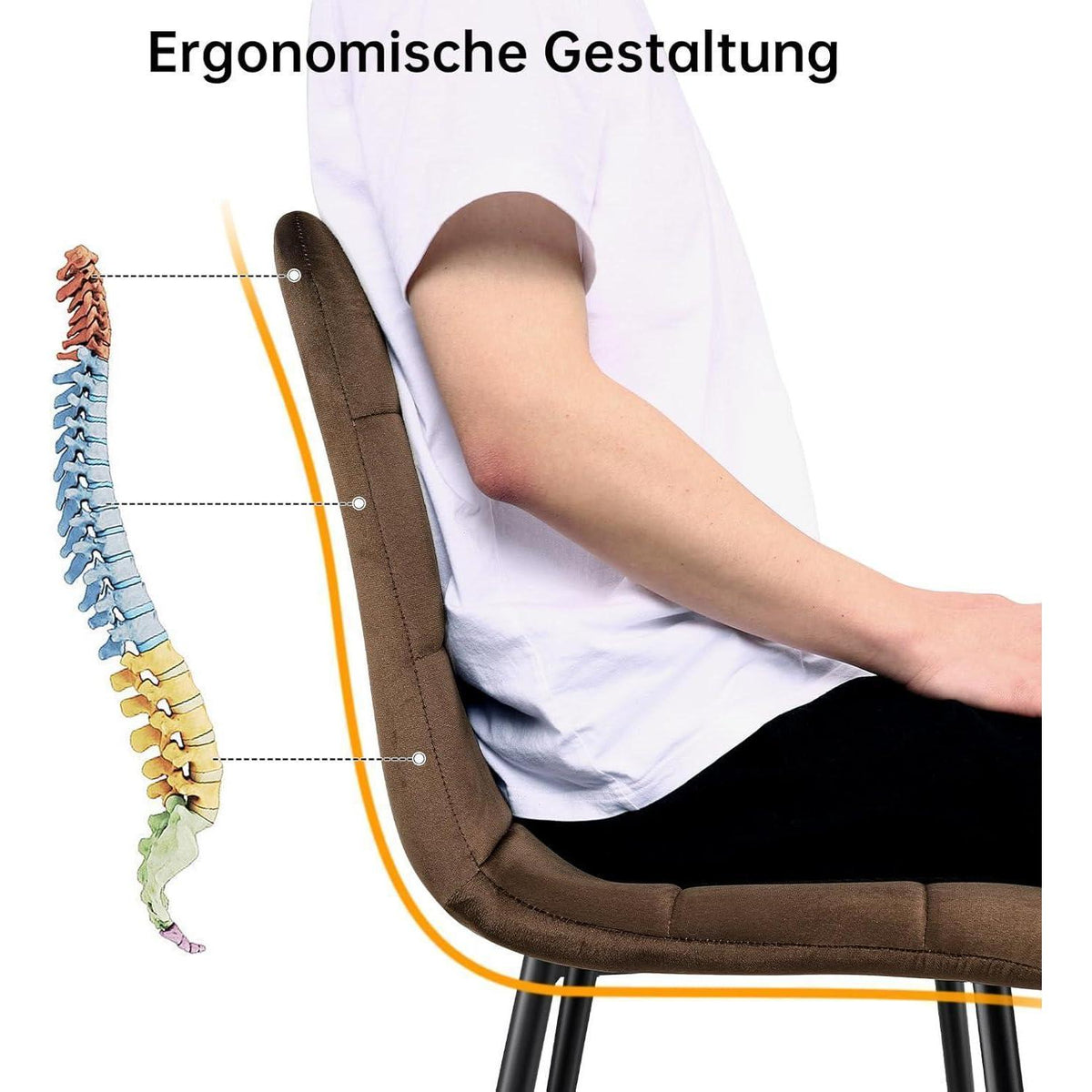 Esstisch Set Dunkelholz mit 6 Samtstühlen 140x80cm