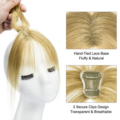 3D Clip In Pony aus Echthaar – Strohblond für French Fringe