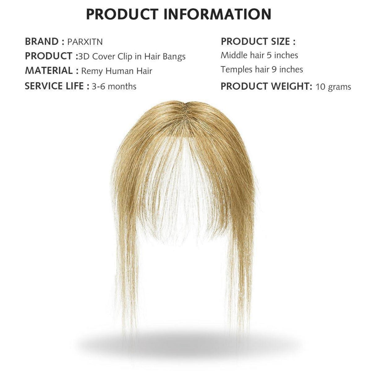 3D Clip In Pony aus Echthaar – Strohblond für French Fringe