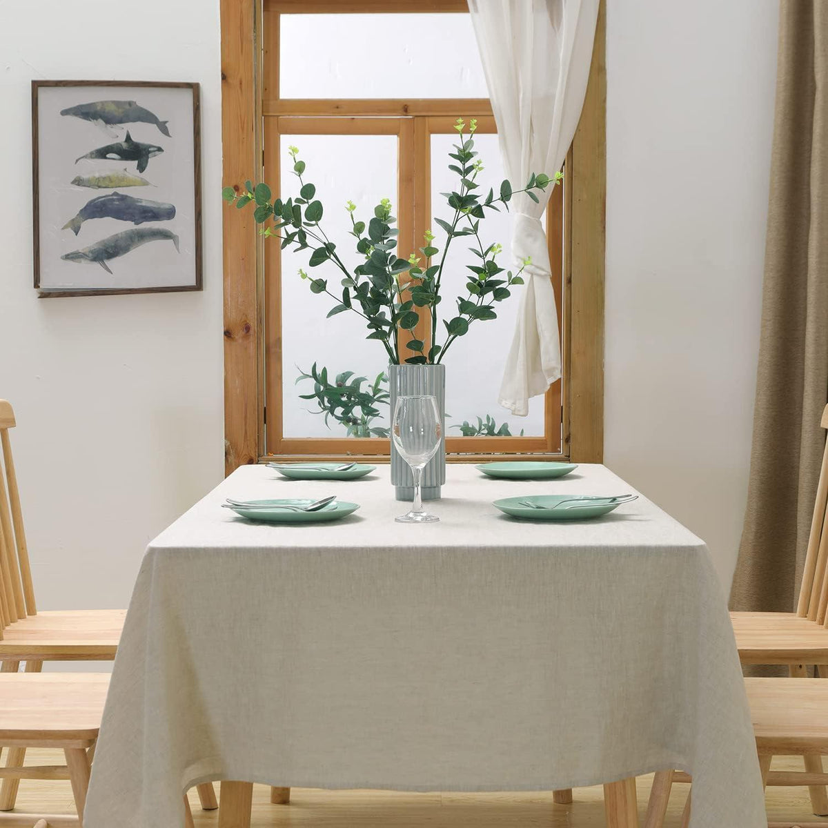 Leinen Tischdecke Rechteckig 140x350 cm - Natürliche Eleganz