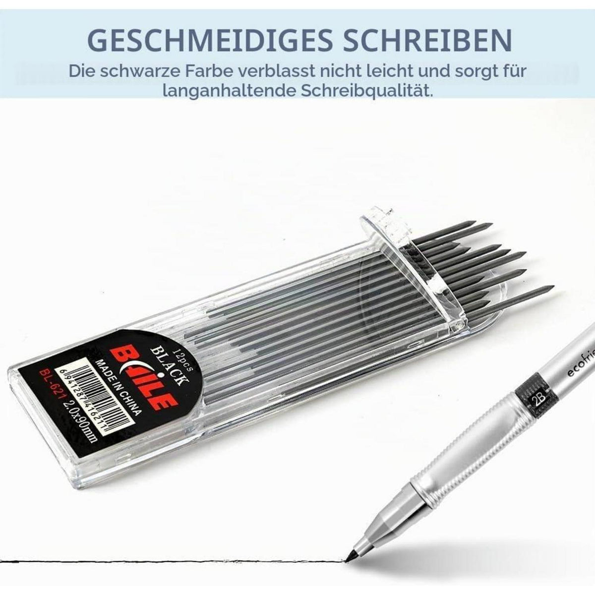 Druckbleistift Set 2mm mit HB Minen – Ideal zum Zeichnen & Schreiben