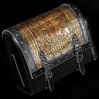 Motorrad Satteltasche 30L Wasserdicht mit Flaschenhalter in Lederoptik
