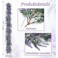 Lavendel Girlande 1,8m | Künstliche Lila Blumen Deko für Hochzeit & Garten