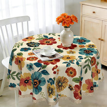 Runde Tischdecke 140 cm Vintage Wildblume | Wetterfest & Abwaschbar