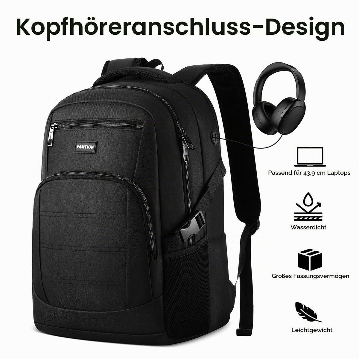 Laptop Rucksack 15,6 Zoll – Wasserdichter Schulrucksack für Herren & Damen