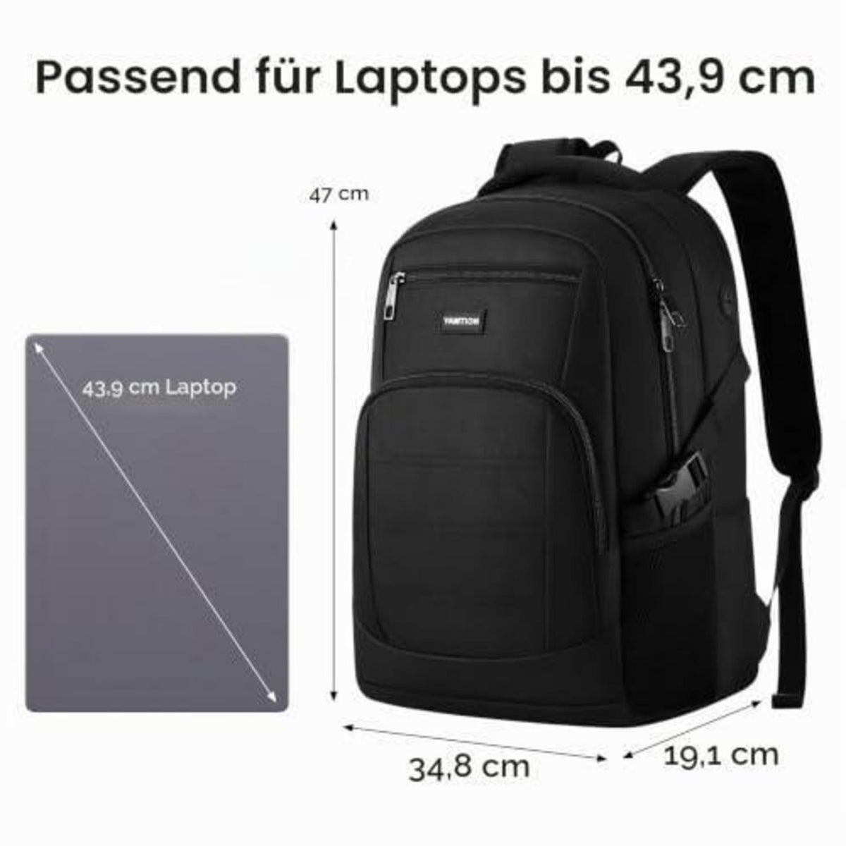Laptop Rucksack 17,3 Zoll – Wasserdichter Schulrucksack für Herren & Damen