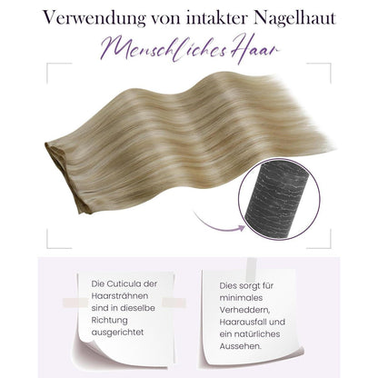 Echthaar Tressen Blond 50cm – Sew-In Weft Extensions #16/22