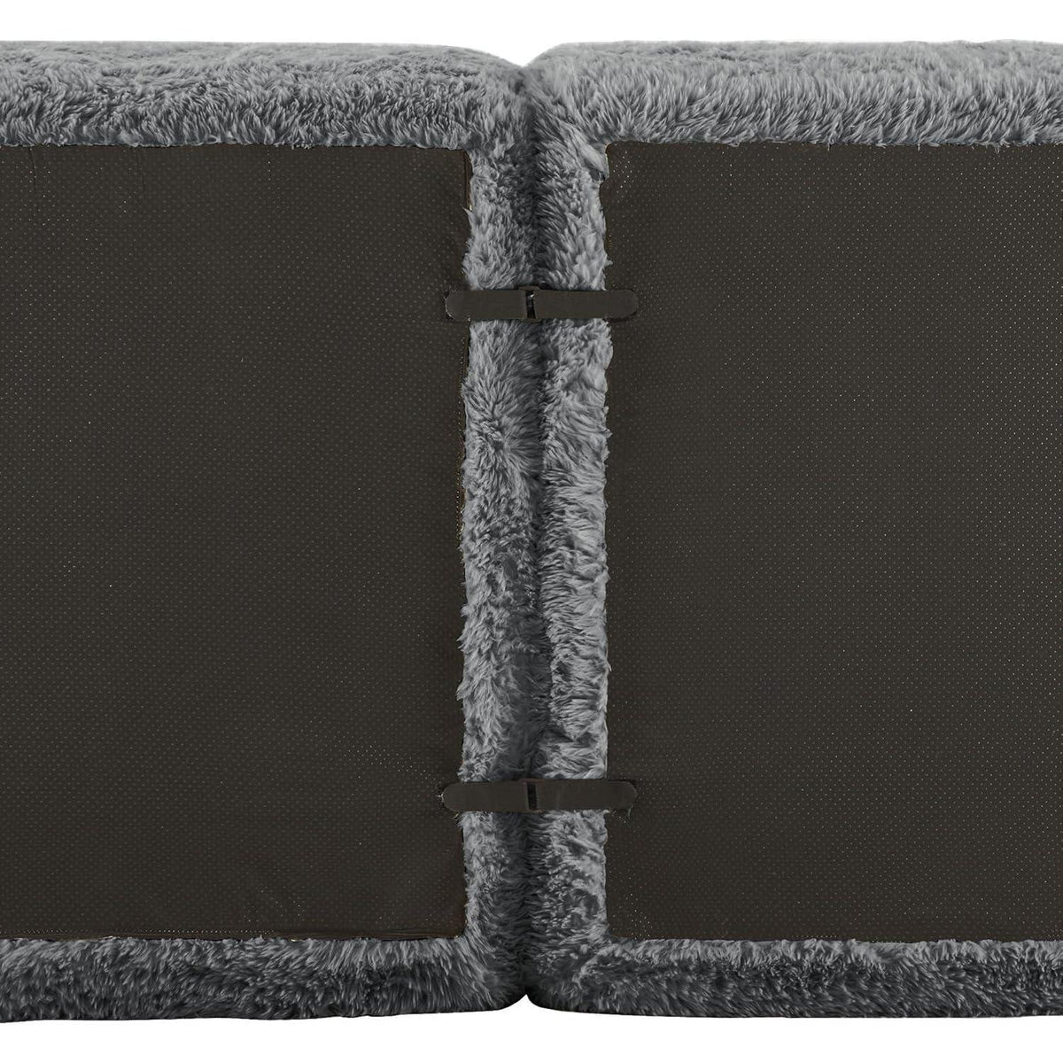 Graues U-förmiges Sofa mit Hockern – Modulares Design, kein Aufbau