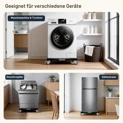 Waschmaschinen Untergestell Edelstahl mit Rollen & Bremsen