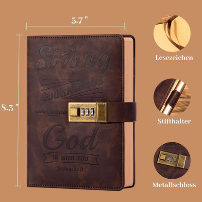 Tagebuch mit Schloss & Kraftpapier – Braun | Geschenk für Erwachsene