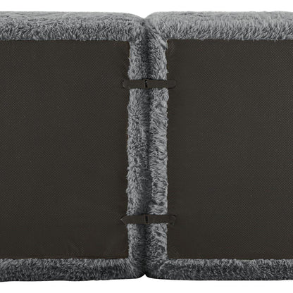 4-Sitzer Sofa Grau | Modulares Design, Kein Aufbau, Plüschstoff