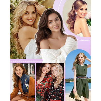 Echthaar Clip-in Extensions Blond Highlights 35cm