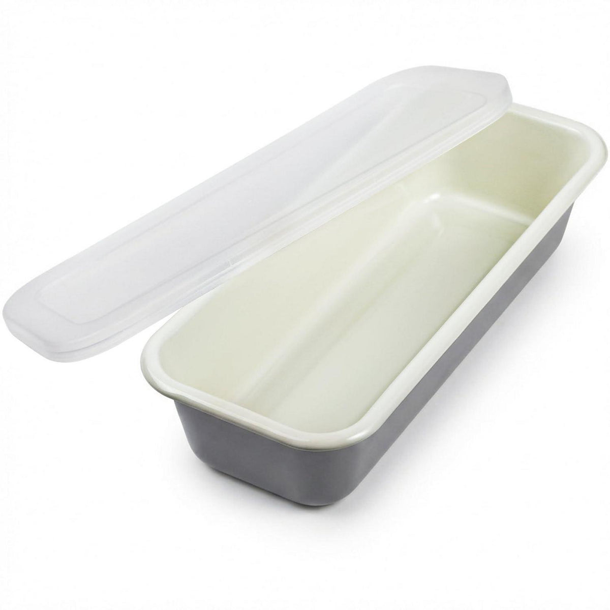 Emaille Brotbackform 30cm mit Deckel – Für Kuchen & Brot