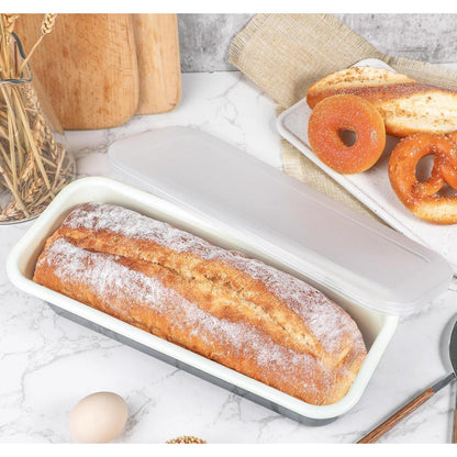 Emaille Brotbackform 30cm mit Deckel – Für Kuchen & Brot