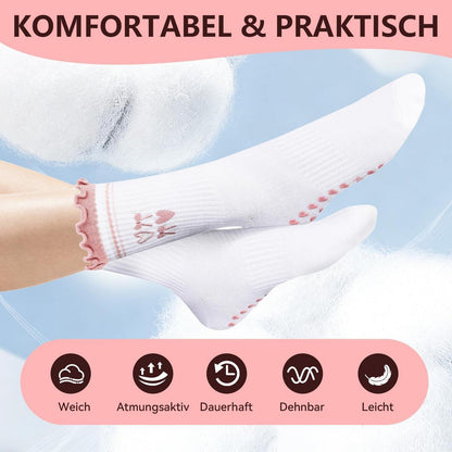 3 Paar Damen Pilates Socken mit Noppen für Yoga