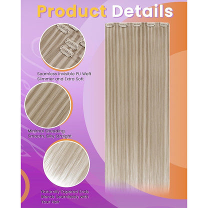Blond Echthaar Clip-in Extensions 50cm – Voller Kopf