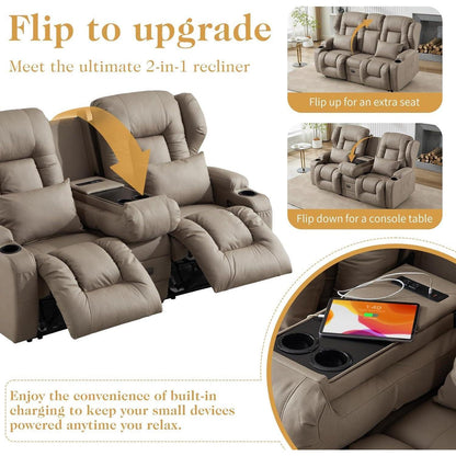 2-Sitzer Relaxsessel mit Liegefunktion & Kinosofa Khaki