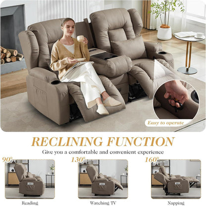 2-Sitzer Relaxsessel mit Liegefunktion & Kinosofa Khaki