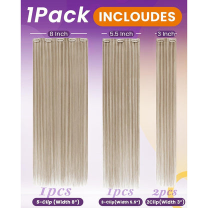 Echthaar Haarverlängerung Blond Highlights 45cm Clip-In
