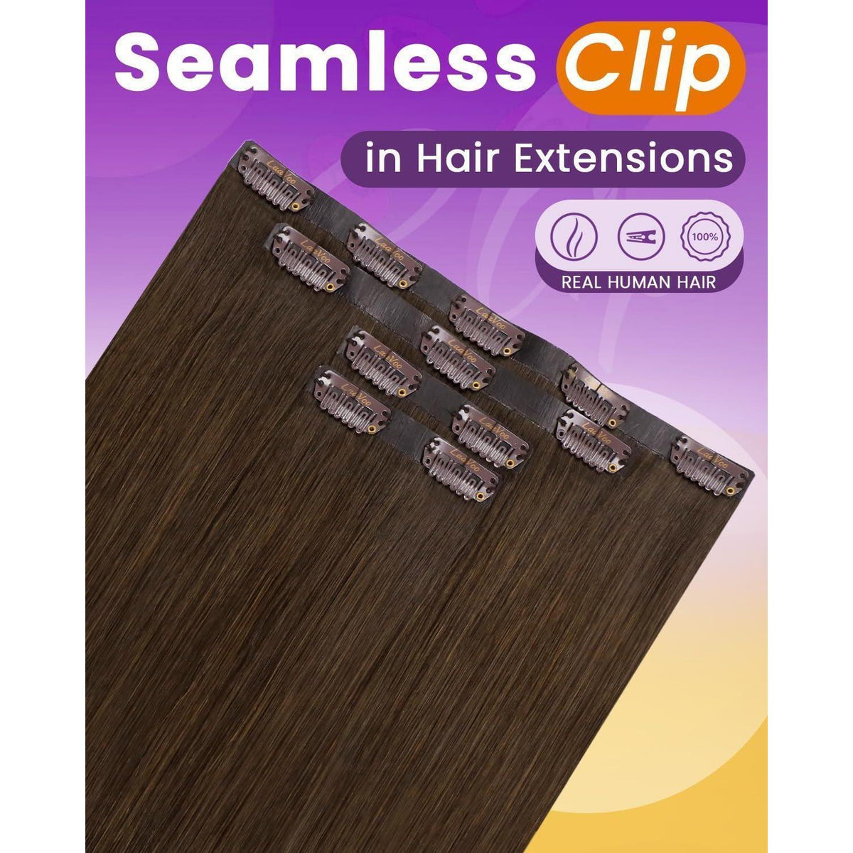 Echthaar Clip-in Extensions Braun – Nahtlos & Unsichtbar