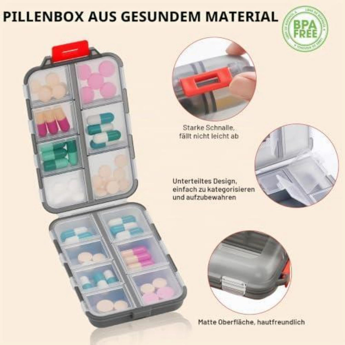 Tablettenbox 7 Tage – Pillendose für Reise & Alltag