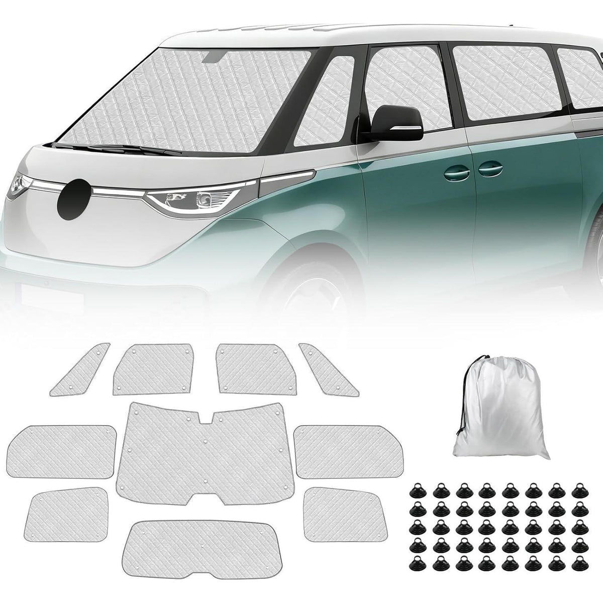 Thermomatte VW ID Buzz 2022-2026 LWB – Sonnenschutz & Isolierung