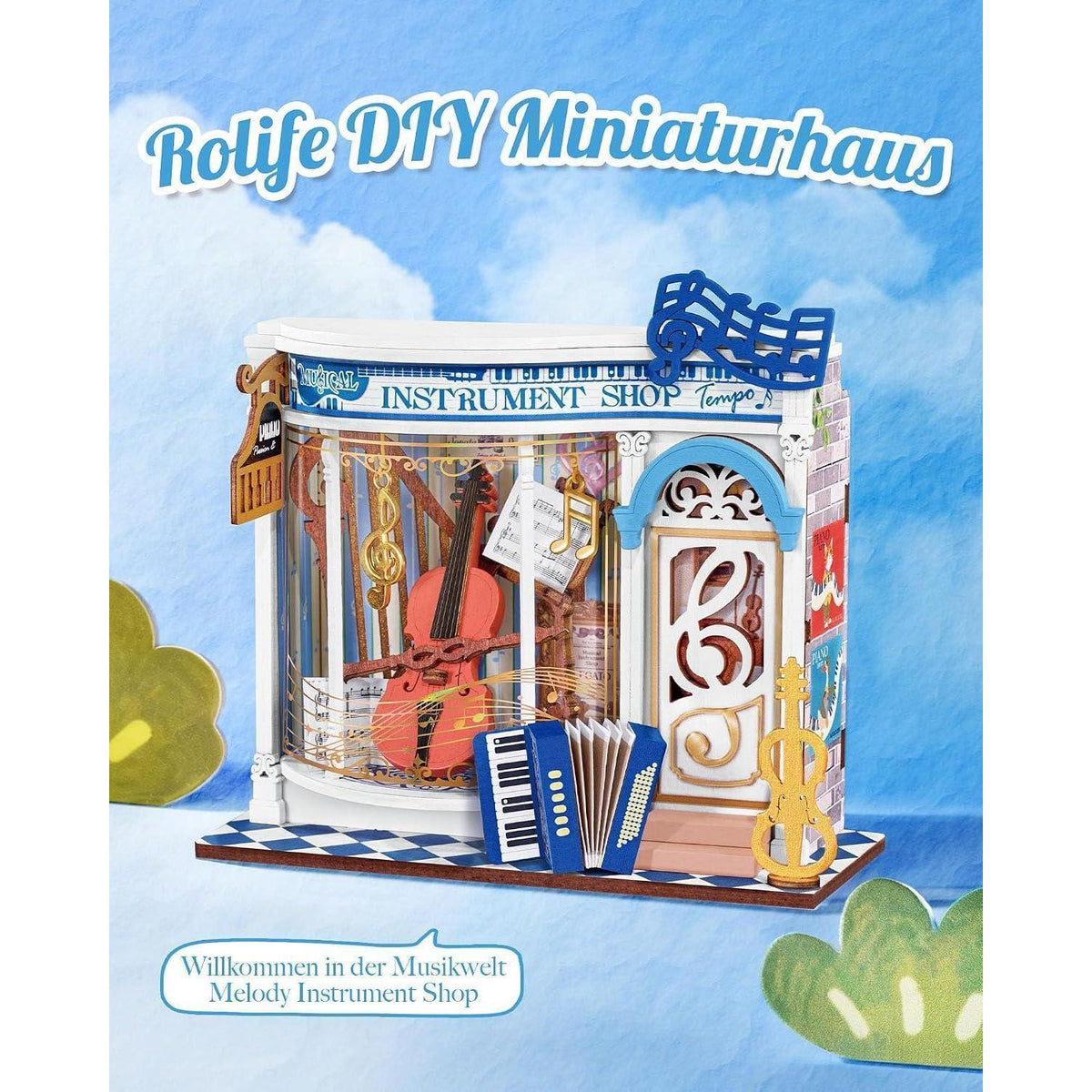 Miniatur Haus Melody Instrument Shop – 3D Puzzle Bausatz