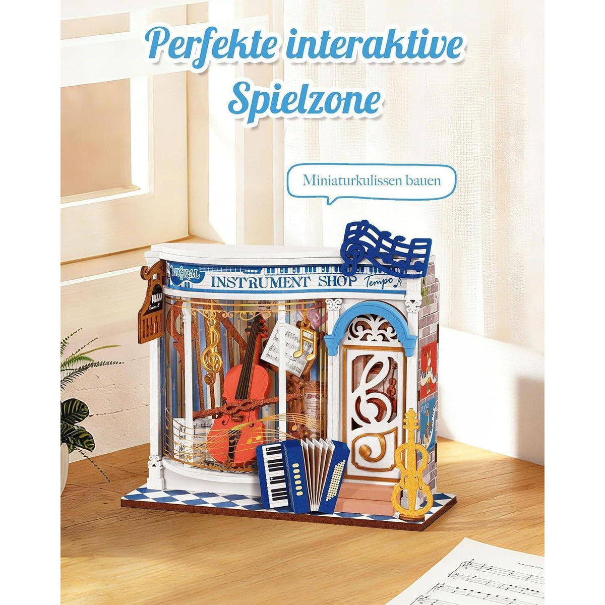 Miniatur Haus Melody Instrument Shop – 3D Puzzle Bausatz