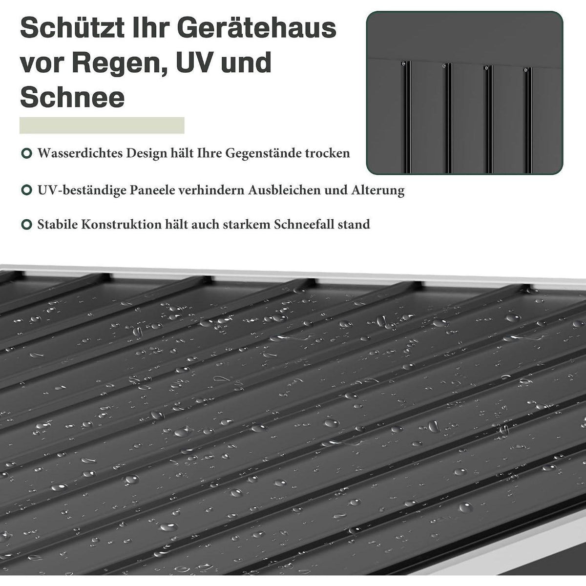 Metall Gerätehaus 196x132x187cm mit Schiebetür
