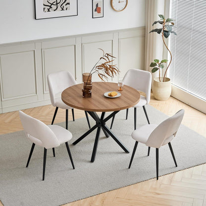2er-Set Esszimmerstühle mit Cordbezug, Beige