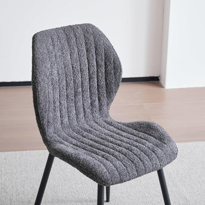 6 Esszimmerstühle Leinen Schwarz, bequeme Sitzkissen