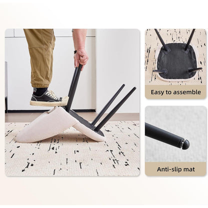 8 Esszimmerstühle mit Cordbezug & Metallbeinen