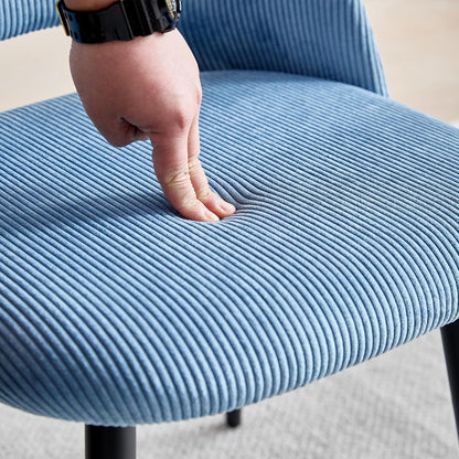 6 Esszimmerstühle mit Cordbezug, Blau – Bequemer Sitz