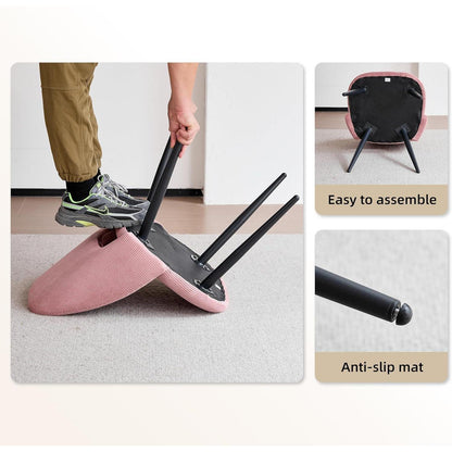 8 Esszimmerstühle mit Cordbezug, Rosa – Bequemer Sitz
