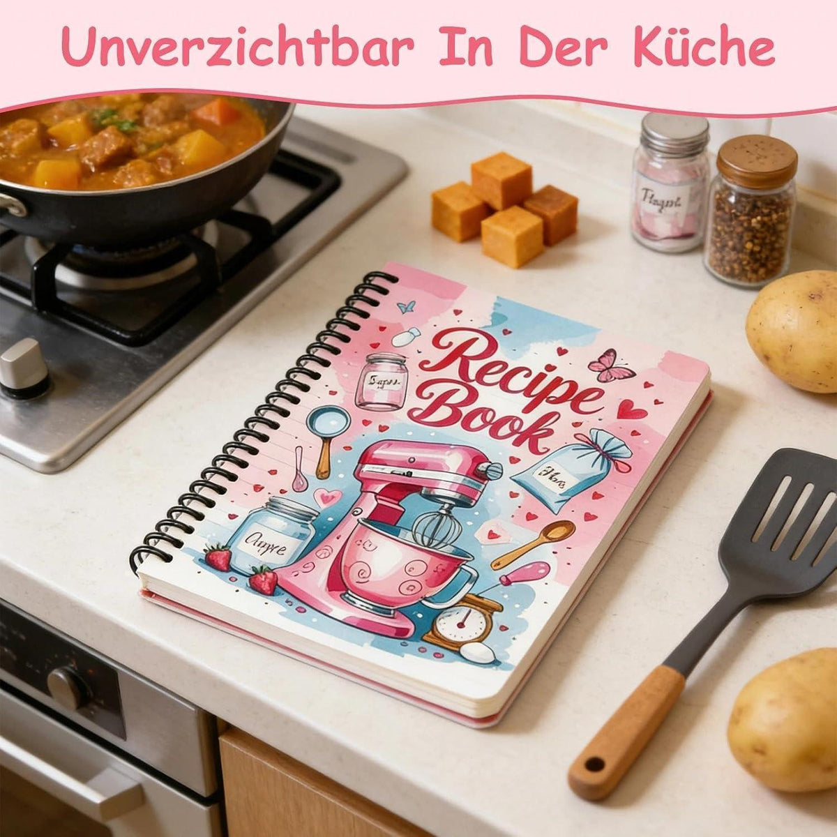 Rezeptbuch zum Selberschreiben DIN A5 – Kochbuch zum Ausfüllen