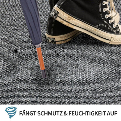 Fußmatte Innen Grau 80x120 cm – Schmutzfangmatte mit Anti-Rutsch Rückseite
